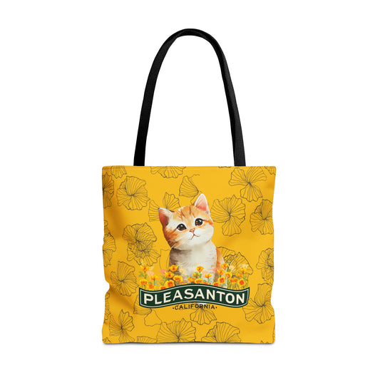 Kitty Poppy Tote Bag Solid Yellow