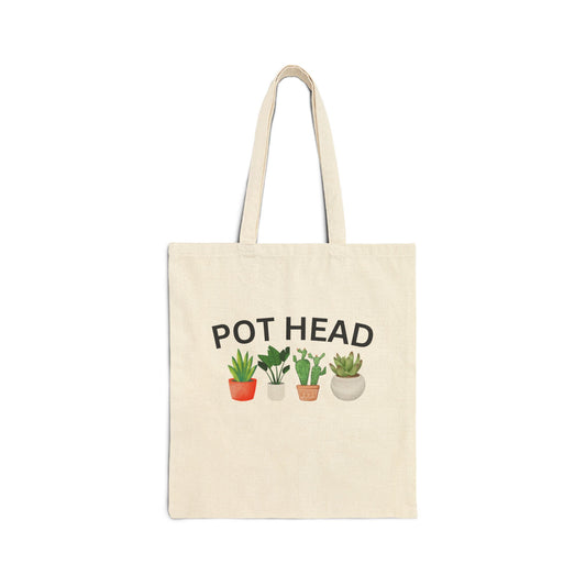 Pot Head Canvas Tote Bag