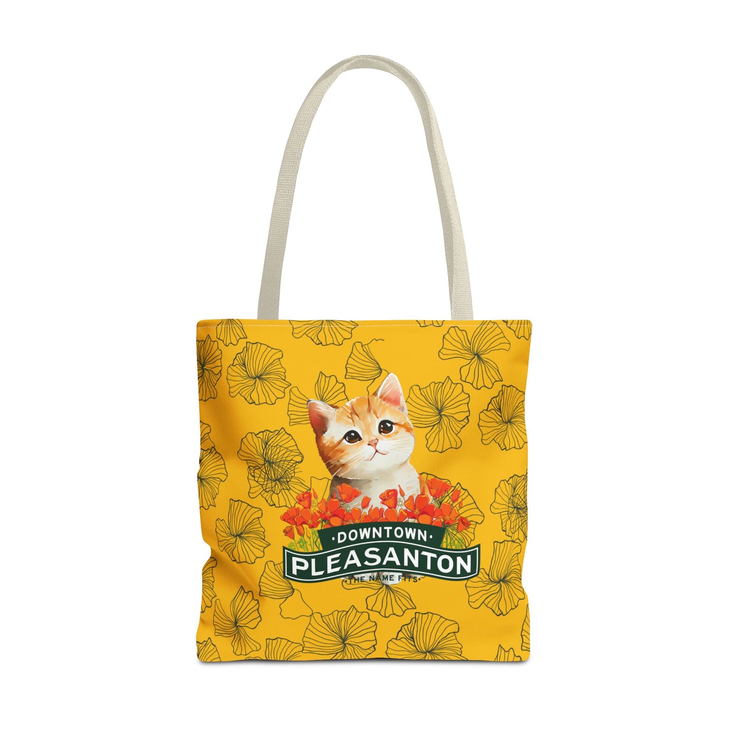 Kitty Poppy Tote Bag Yellow