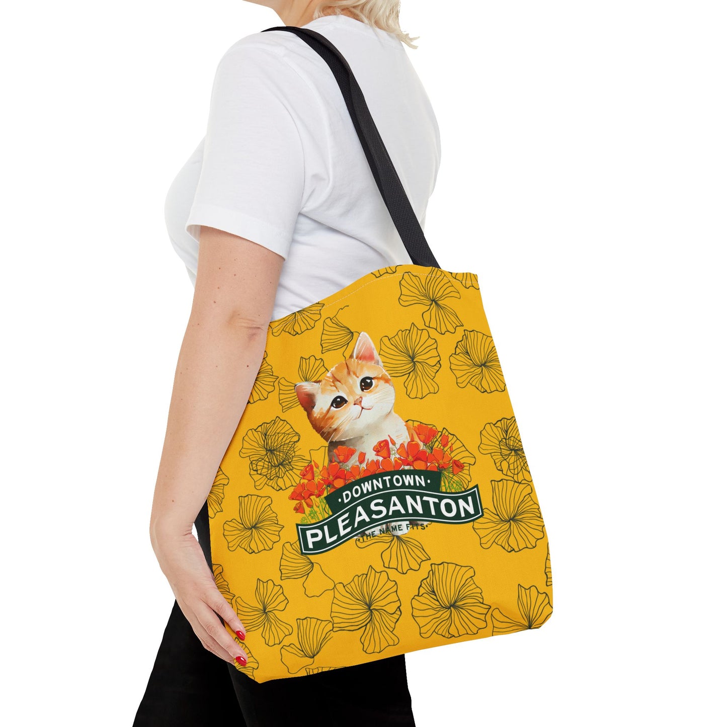 Kitty Poppy Tote Bag Yellow