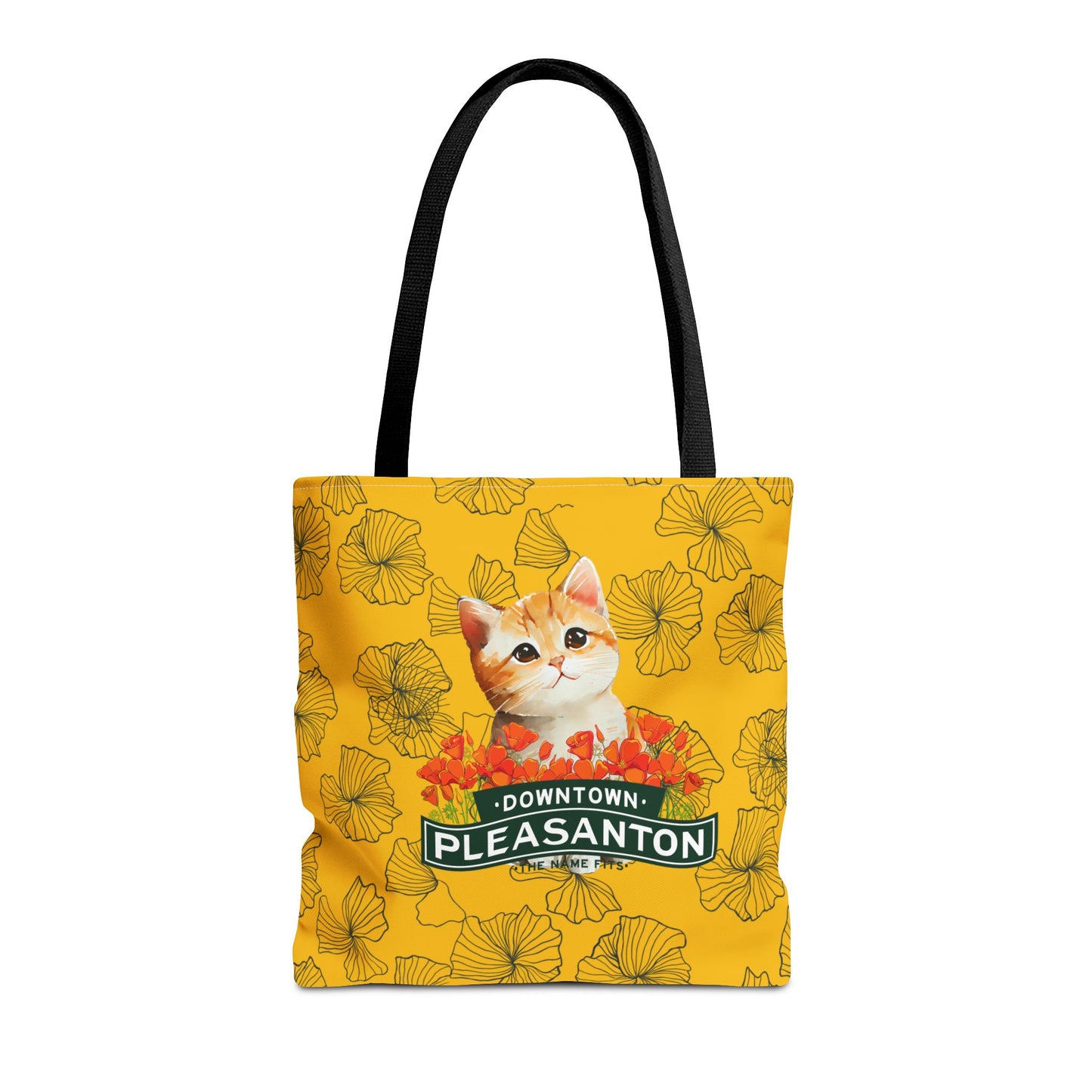 Kitty Poppy Tote Bag Yellow