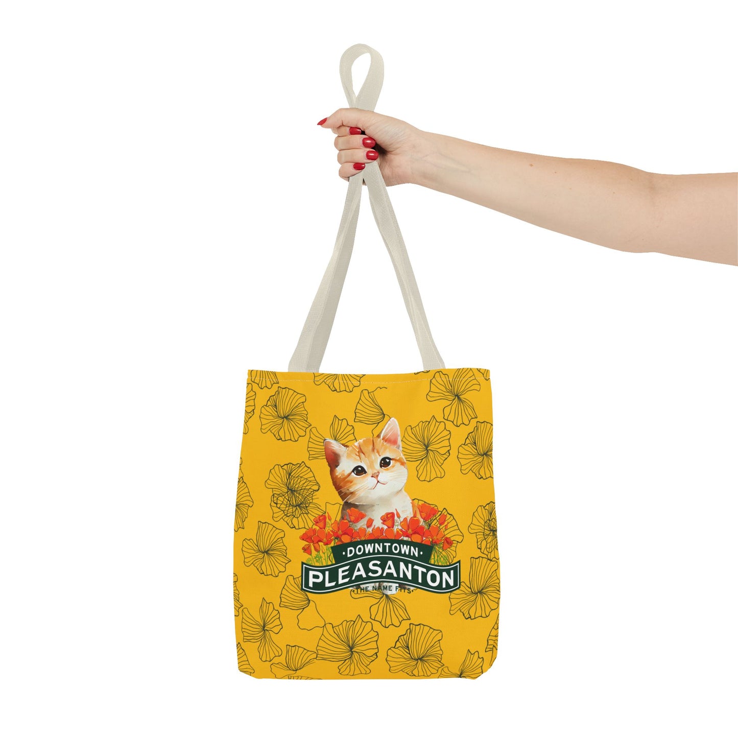 Kitty Poppy Tote Bag Yellow