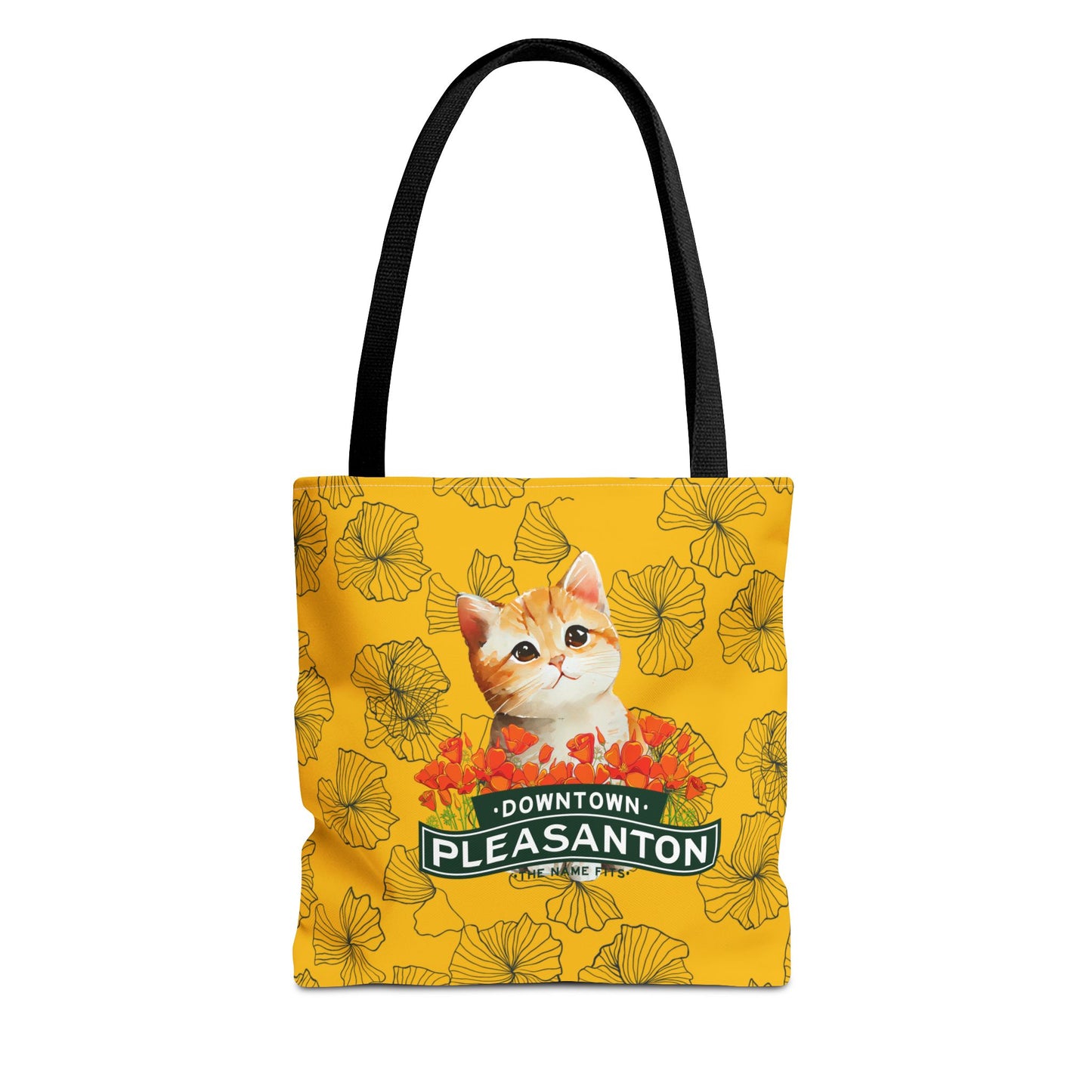 Kitty Poppy Tote Bag Yellow