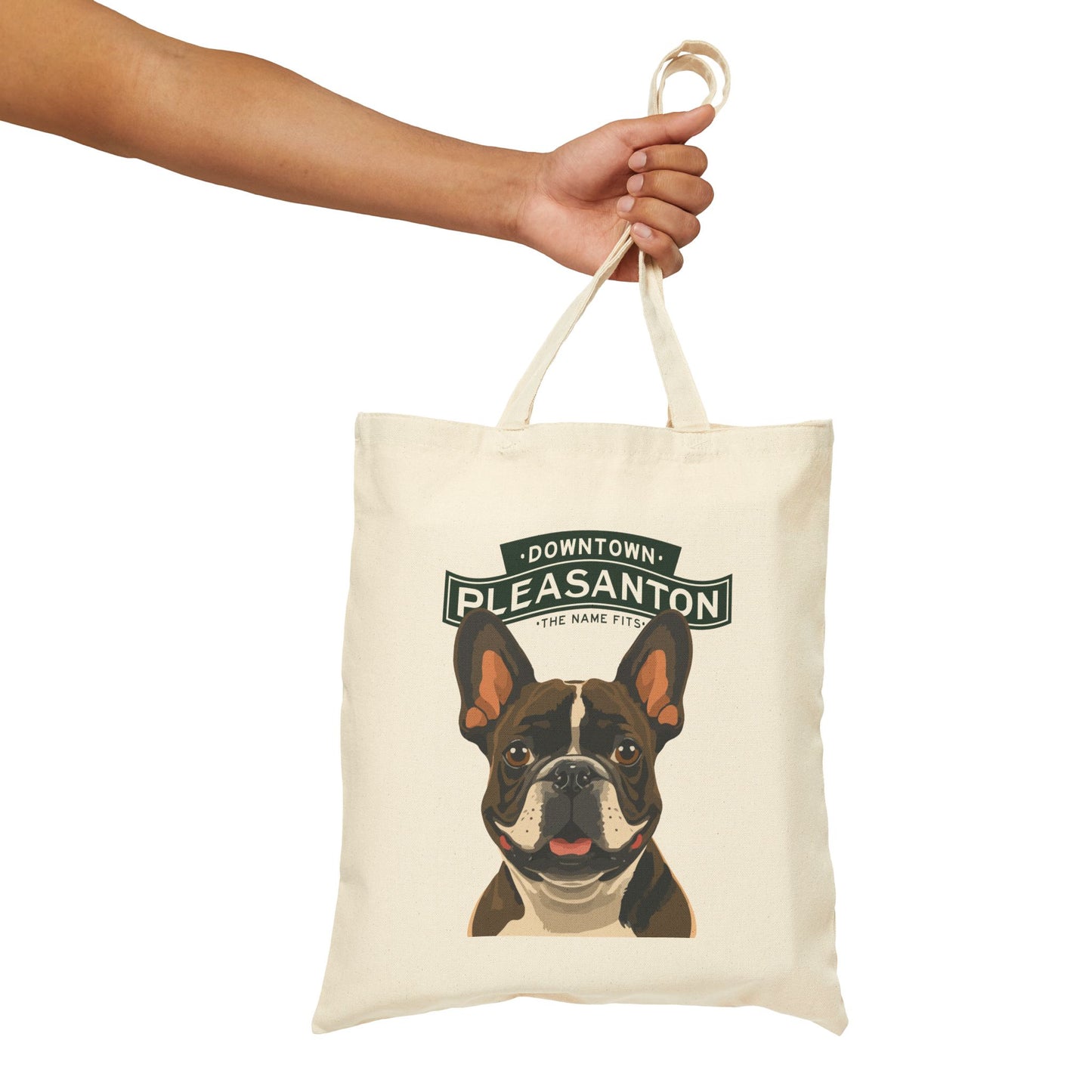 Downtown Pleasanton Frenchie Canvas Tote Bag