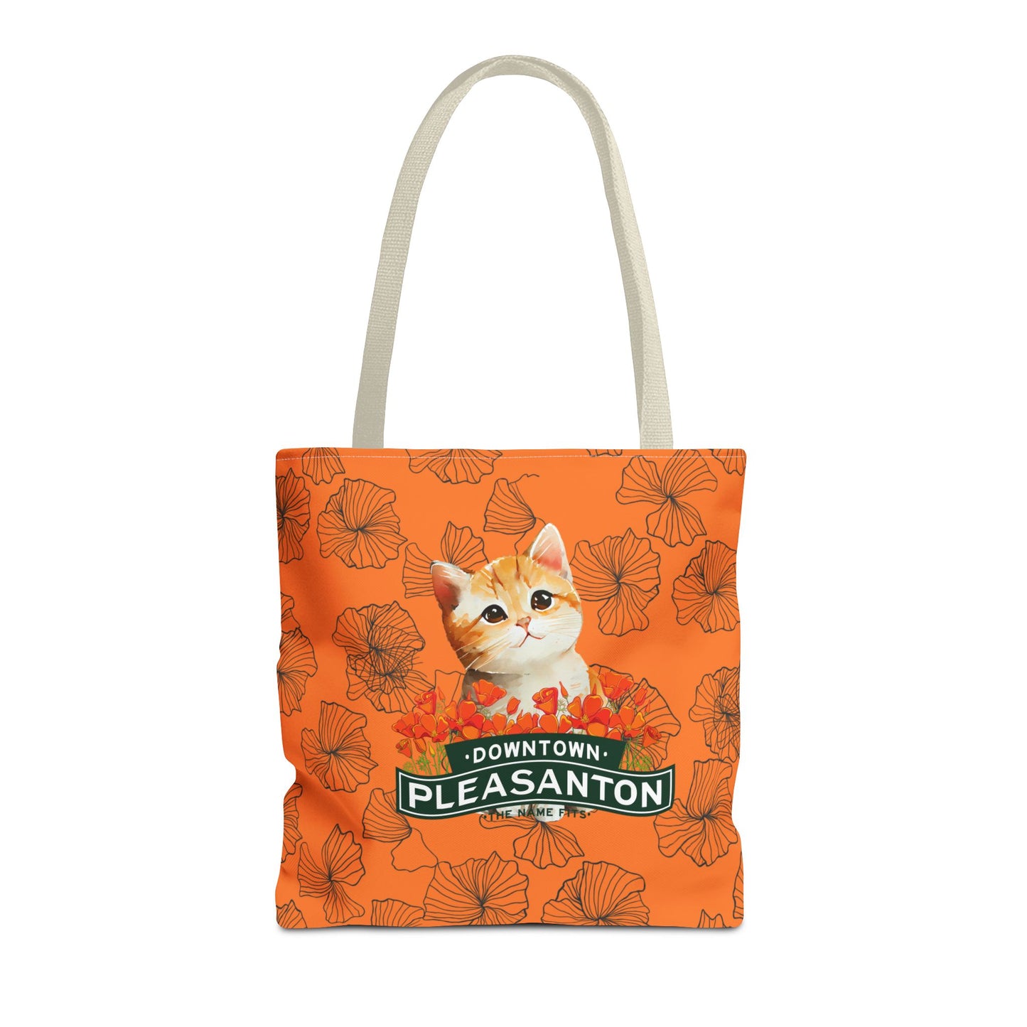 Kitty Poppy Tote Bag Orange