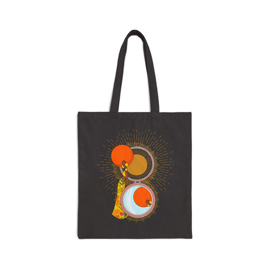 Radiant Reflection Black Canvas Tote