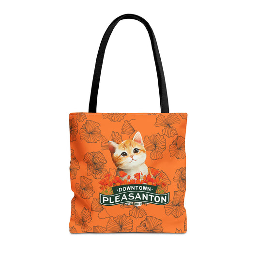 Kitty Poppy Tote Bag Orange