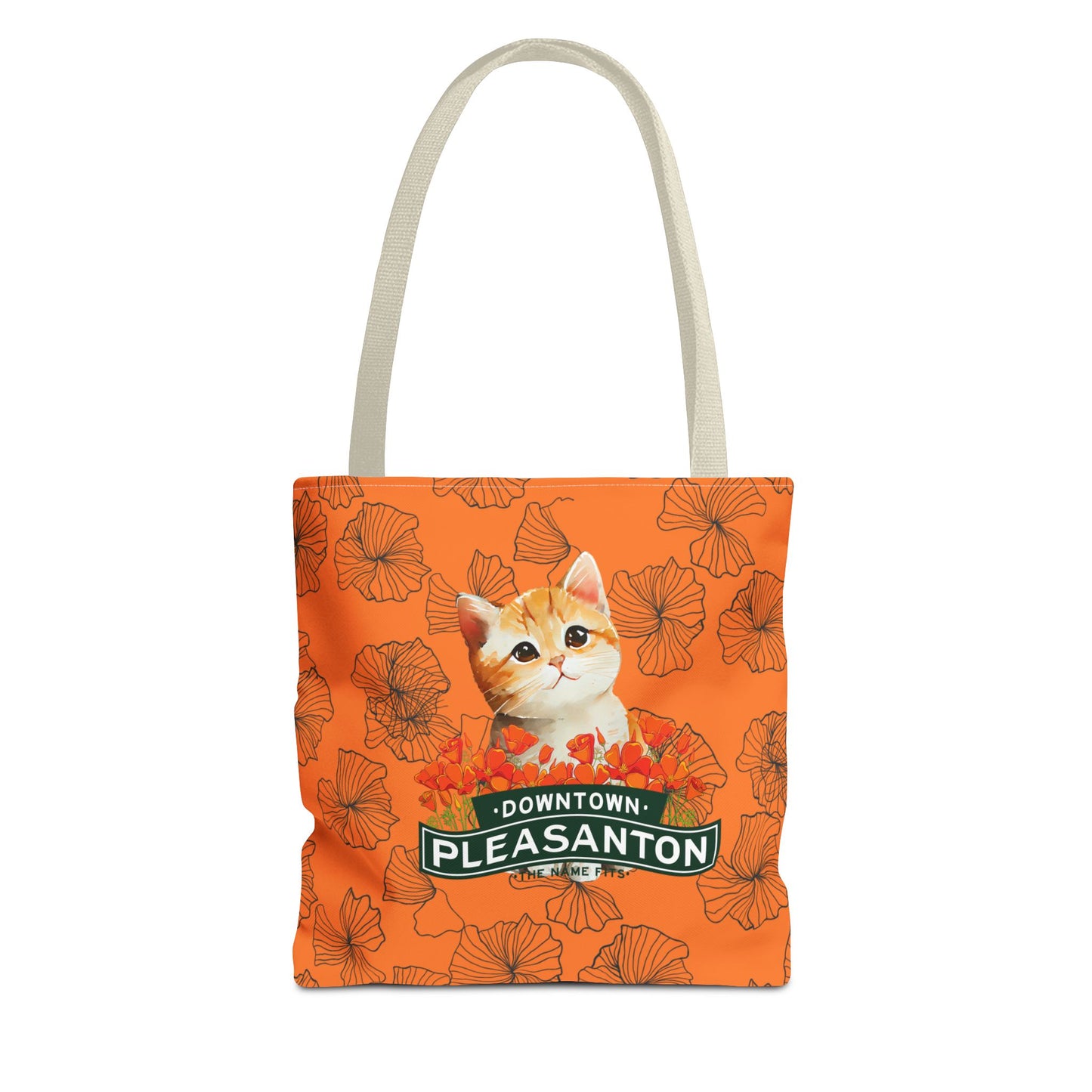 Kitty Poppy Tote Bag Orange