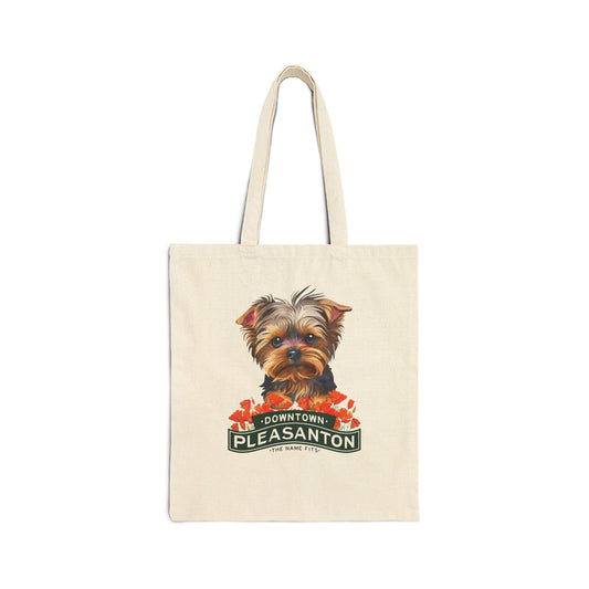 Downtown Pleasanton Yorkie Canvas Tote Bag