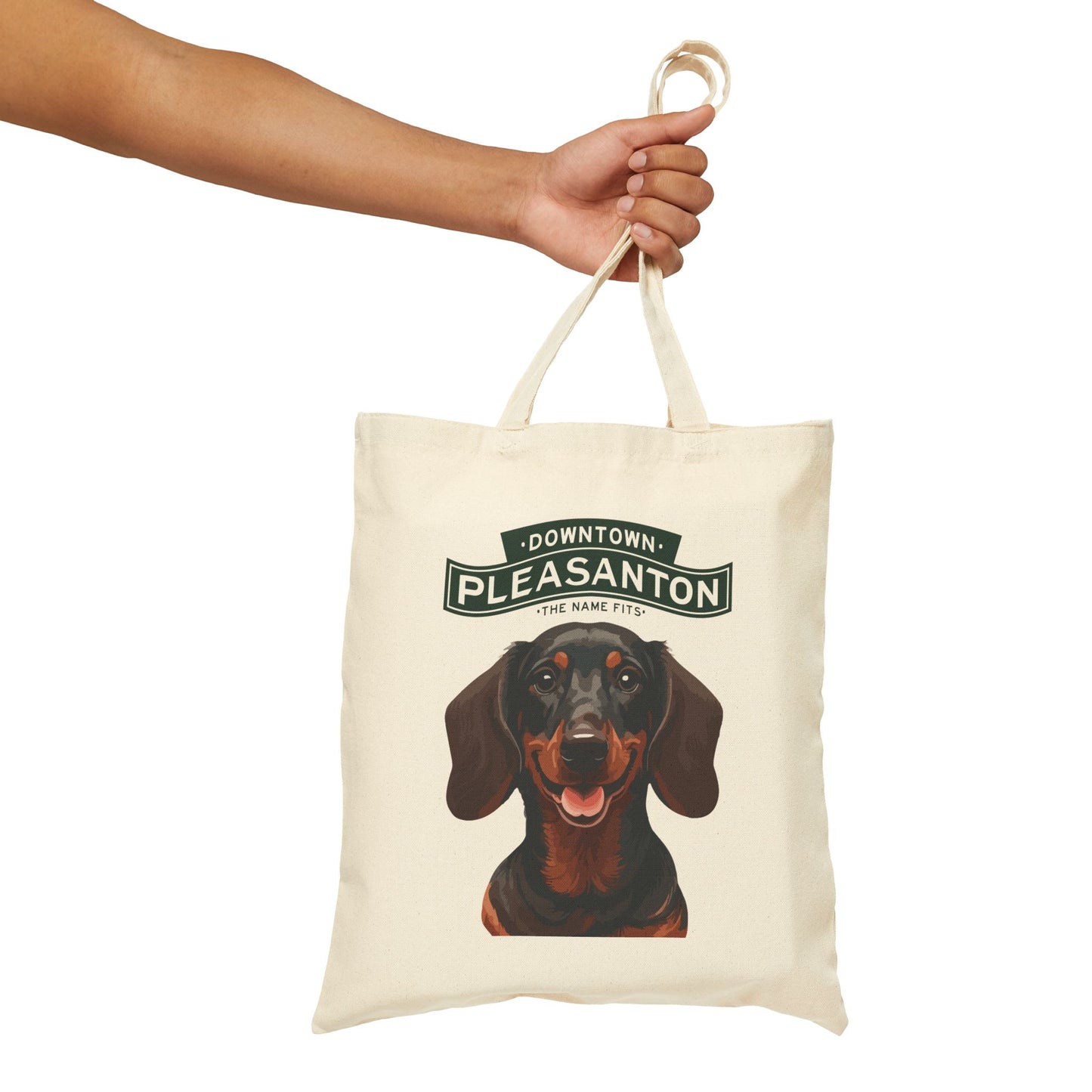 Downtown Pleasanton Dachshund Canvas Tote Bag