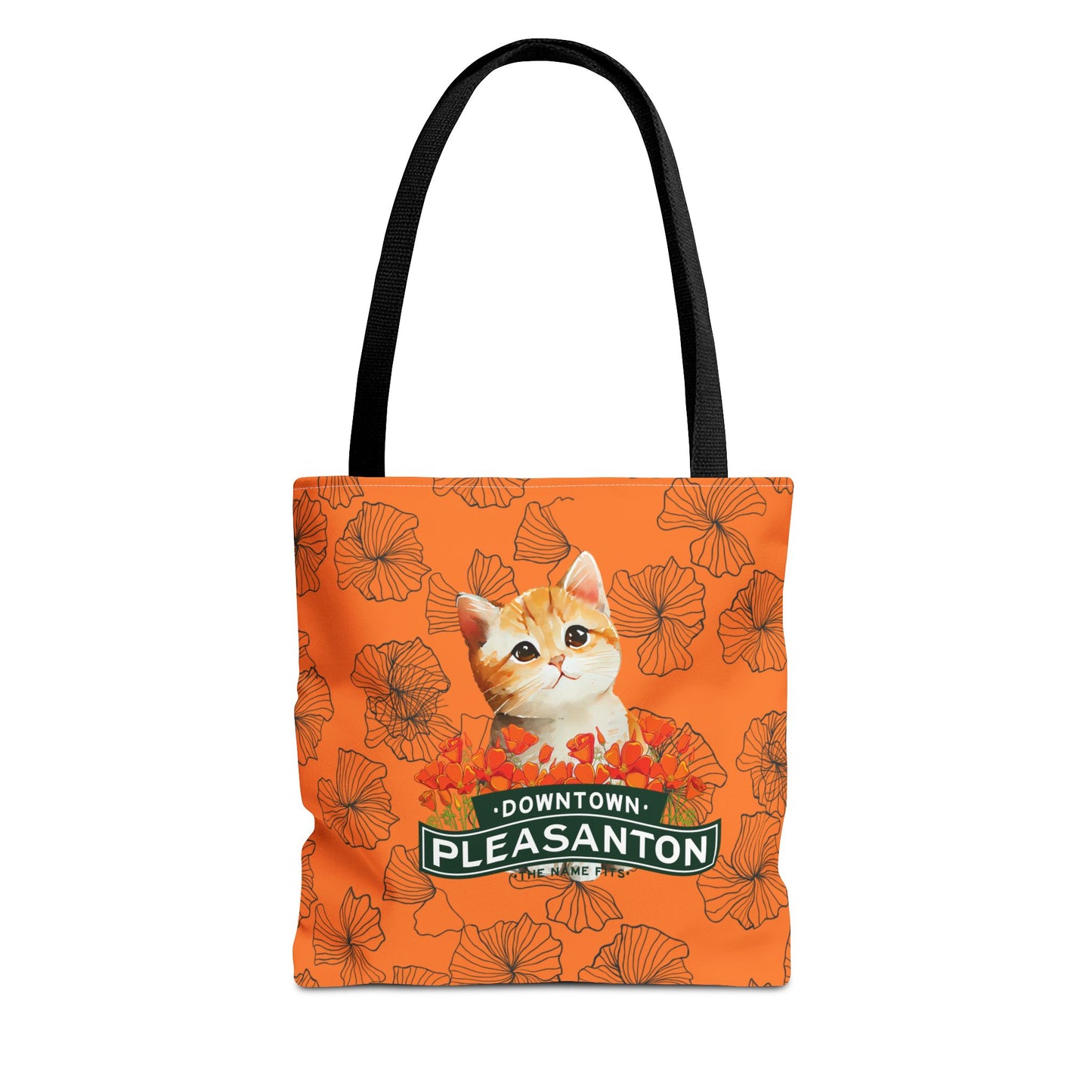 Kitty Poppy Tote Bag Orange