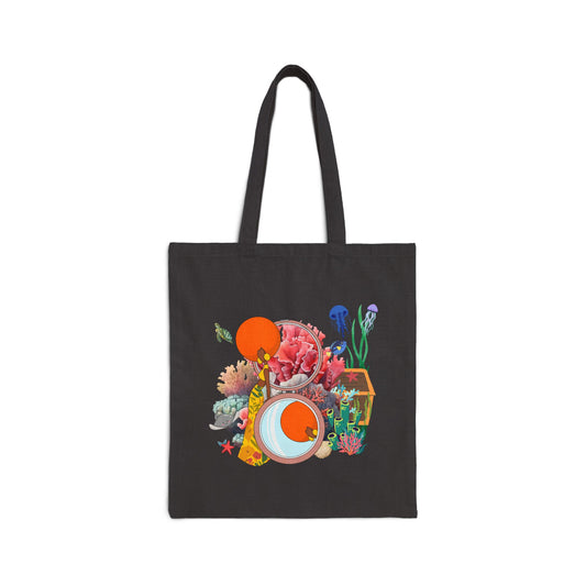 Sea Reflection Canvas Tote Bag – Ocean & Coral Reef Inspired Design