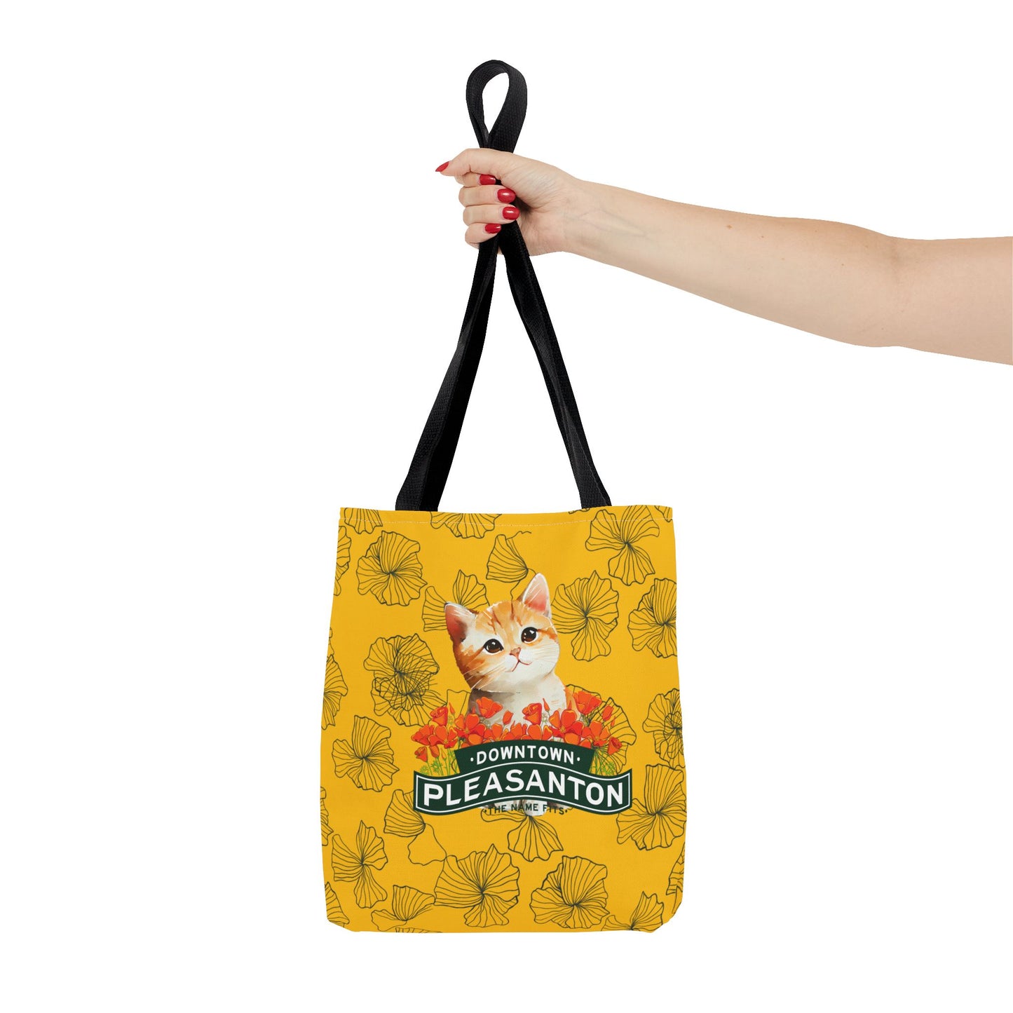 Kitty Poppy Tote Bag Yellow