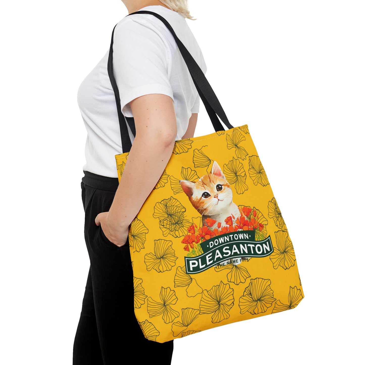 Kitty Poppy Tote Bag Yellow