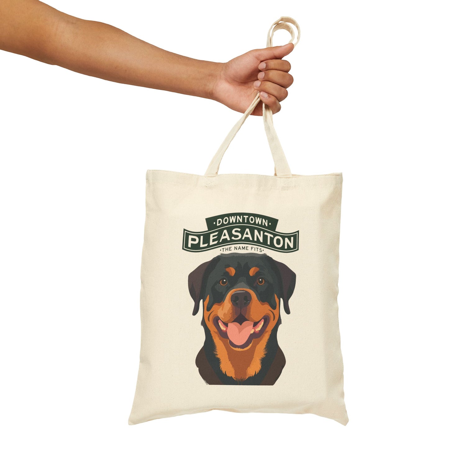 Downtown Pleasanton Rottweiler Canvas Tote Bag