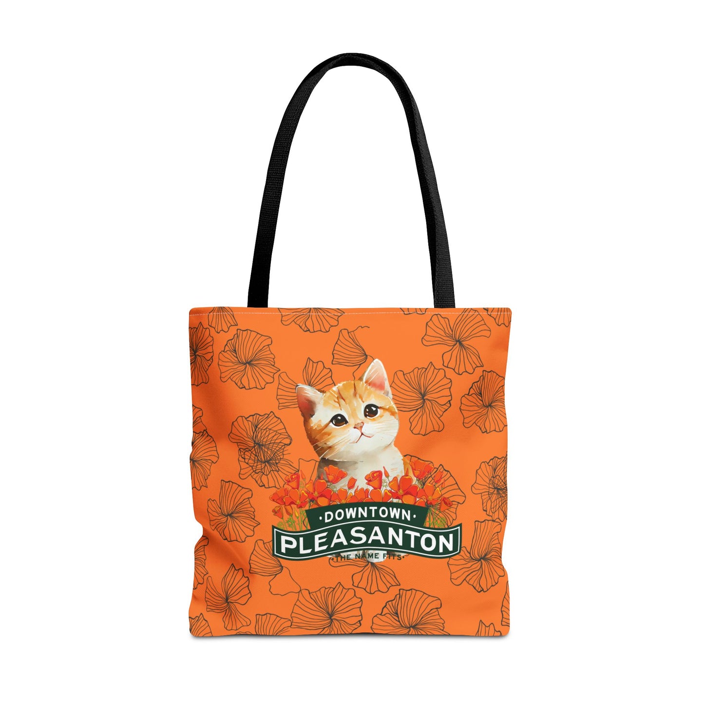 Kitty Poppy Tote Bag Orange