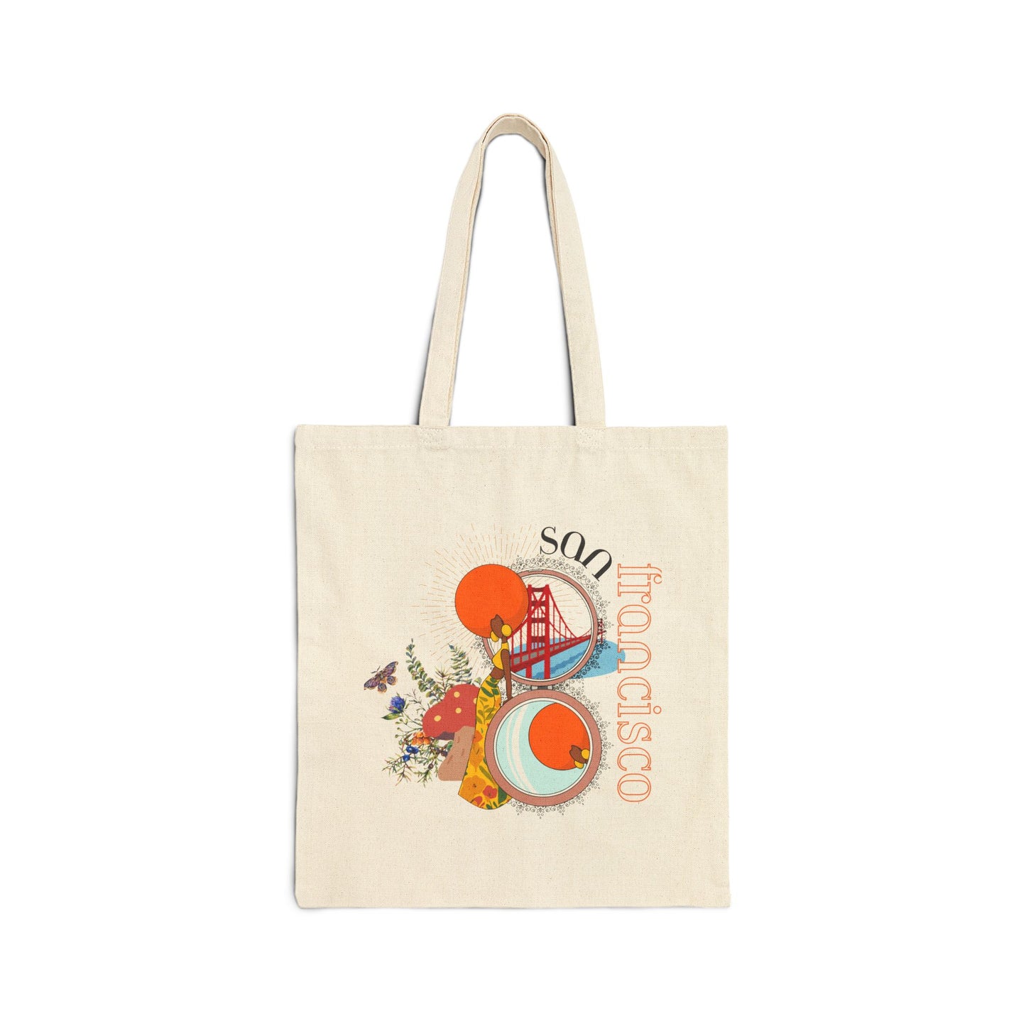 San Francisco Reflection Canvas Tote Bag – Empowerment & Golden Gate Bridge Design